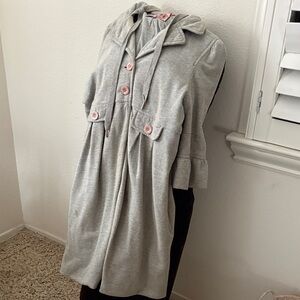 Juicy Couture Gray Trench Coat with Pink Accents